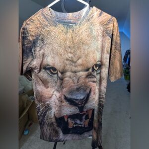 Super Massive Fierce Lion Graphic Tee - Size Small